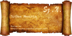 Szőke Neszta névjegykártya